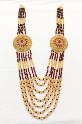 Maroon Multi Layered Mala - 1 Pc Casting Jewelry