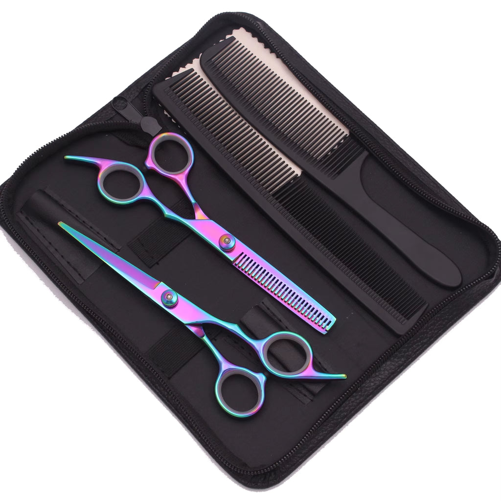 Hair Scissors JP Stainless Hairdressing Scissors 6" Haircut Set Thinning Shears Barber Shop Haircut Scissors Razor Combs C1001