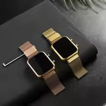 Luxury Rectangle Dial Quartz Watches for Women LED Digital Electronic Watch Magnetic Mesh Band Fashion Ladies Electronic Clock   4.4   18 Reviews   ౹   64 sold