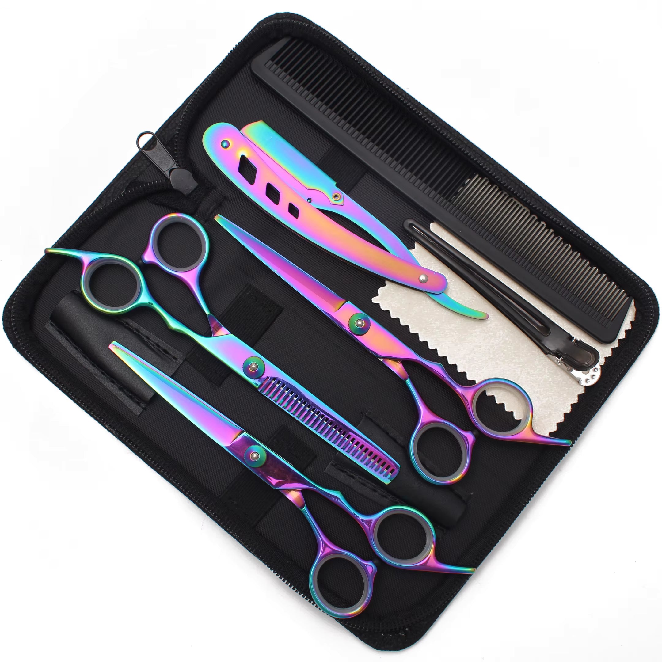 Hair Scissors JP Stainless Hairdressing Scissors 6" Haircut Set Thinning Shears Barber Shop Haircut Scissors Razor Combs C1001