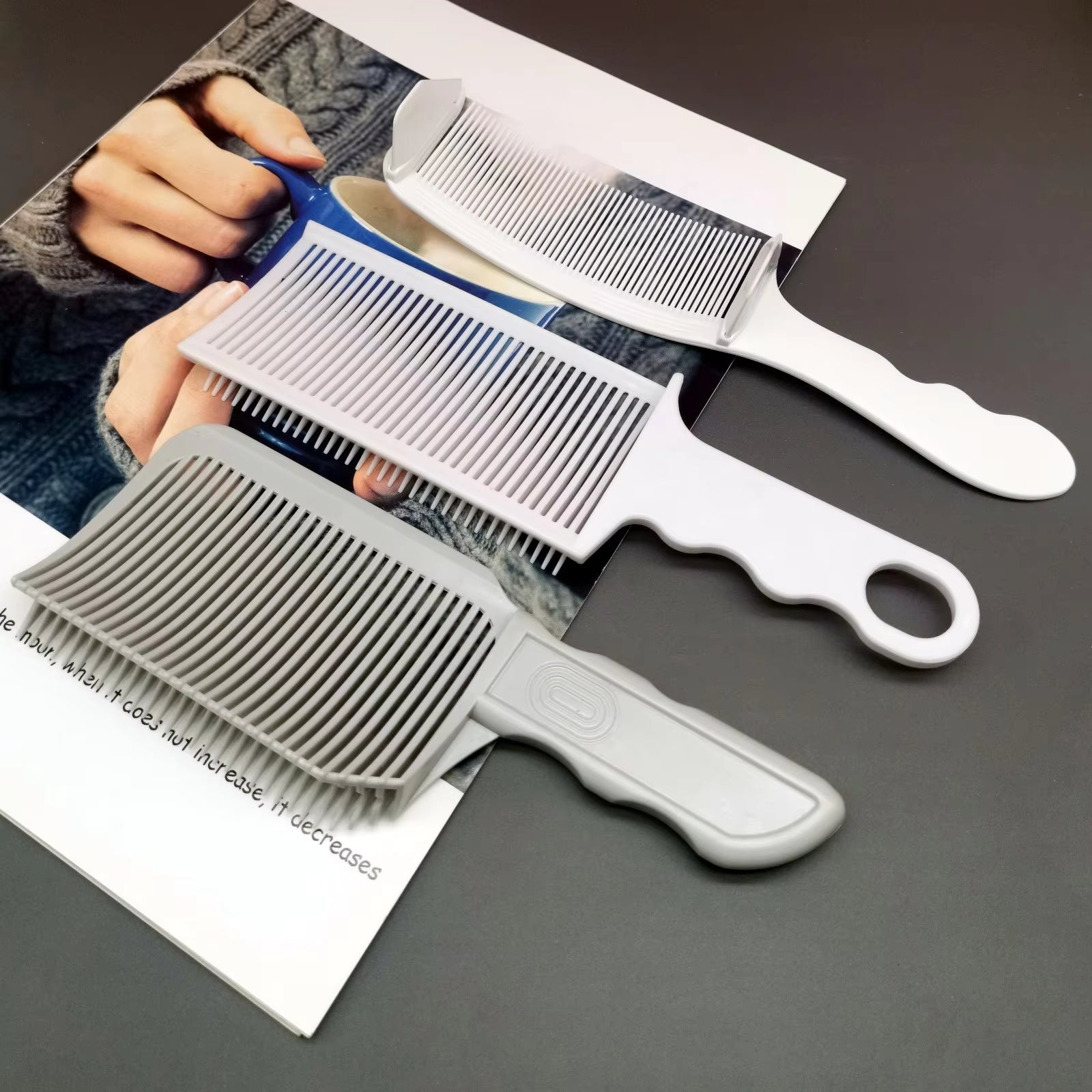 1/2/3Pcs Barber Hair Comb Kit Flat Top Hair Cutting Fading Stying Fade Comb Men Fade Brush Salon Hair Tool